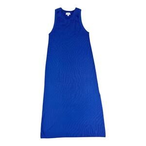 The Drop Gabriela Blue High Neck Sleeveless Knit Maxi Dress Size Large